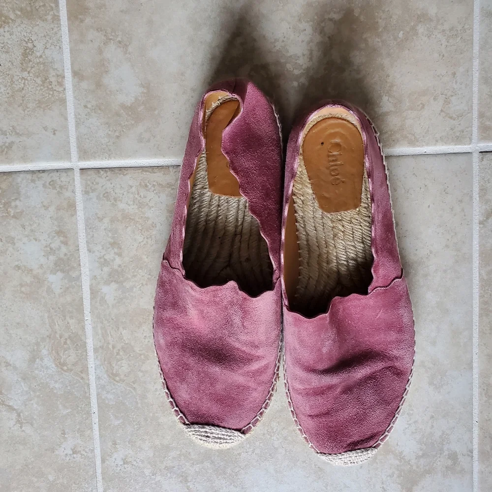Chloé Lauren Suade Espadrilles, Size 7.5